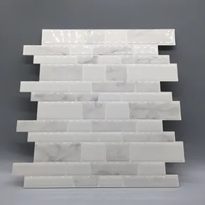 12 "x 12" kabuğu ve sopa mutfak Backsplash TV arkaplan çini kendinden yapışkanlı vinil 3D duvar kağıdı