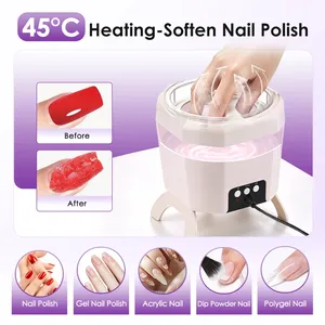 Appareil électrique pour retirer le vernis gel, lampe UV LED pour ongles avec bol chauffant pour dissoudre le vernis, 2 en 1, sécheuse à vernis gel, outil de manucure et pédicure - Product Image 4