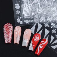 Nail Design Glitter Christmas Snowflake Elk Bell Nail Art Stickers 3D Xmas Tree Winter Nail Stickers