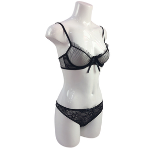 Pura de malla y encaje <span class=keywords><strong>con</strong></span> aros <span class=keywords><strong>mujeres</strong></span> sujetador chicas Sexy Lencería sujetador y Panty conjunto de <span class=keywords><strong>ropa</strong></span> interior - Product Image 2