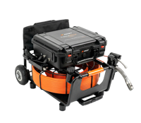 Caméra d'inspection de canalisation haute pression AMJET R22-Max à double bobine et double caméra, étanche IP68, avec localisateur 512 Hz pour l'entretien de la plomberie