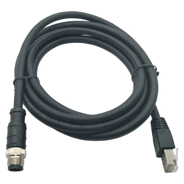Custom M12 Connector 8 Pin X Code to RJ45 Cat6 Gige Ethernet Cable Industrial Camera Machine Vision Cable