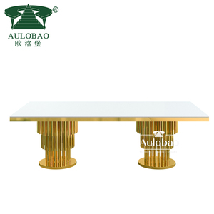 Juego de Mesa de Comedor de Diseño Moderno con Estructura de Acero Inoxidable y Tablero de MDF para Sala de Estar - Product Image 6