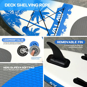 Set de Accesorios para Tabla de Paddle Surf, Kit de Surf Inflable con Remo de Una Sola Hoja, Bomba de Aire, Aleta Trasera, Cuerda de Seguridad, Kit de Reparación y Bolsa de Almacenamiento - Product Image 4