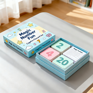 Set di Carte Flash Sensoriali Montessori in Scatola di Carta, Giocattoli Educativi per lo Sviluppo Cognitivo dei Bambini, Alfabeto Inglese, Numeri, Animali - Product Image 1