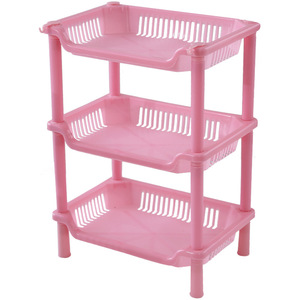 Étagère de rangement en plastique pour salle de bain, 3 niveaux, autoportante, rectangulaire, pour organiser les articles de toilette et le lavabo - Product Image 5
