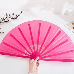 Abanicos plegables de plástico de poliéster de 33 cm (13 pulgadas) con mango para manualidades, en blanco y negro, pintados para Navidad - Product Image 2