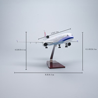 Modèle d'avion de simulation China Airlines MD-11 à l'échelle 1:130 de 47 cm avec lumières