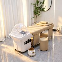 Bac à shampoing mobile avec couvercle en acrylique, appareil de vapeur pour cheveux, machine de lavage par fumigation pour salon et spa