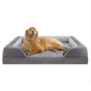 Super Large Pet Bed Suede Orthopedic Egg Crate Foam or Memory Foam Dog Beds Luxury with Non-slip Bottom and Zipper