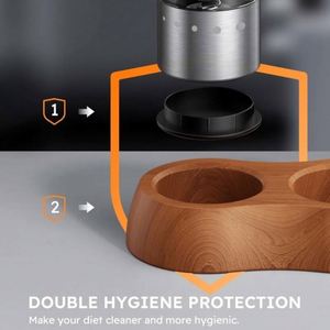 New Design Mini Electric Stainless Steel Salt & <b>Pepper</b> <b>Grinder</b> Set with Wood Base USB Rechargeable Eco-Friendly Small Automatic - Product Image 3