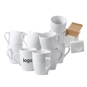 Usine en gros 11oz ventre café blanc tasse en céramique tasses en porcelaine avec n'importe quel logo personnalisé café tasse à thé Tase stocké - Product Image 1