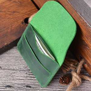 Cartera de cuero genuino informal retro simple y creativa con clip de cuero de caballo, bolsa de recogida de buey, tarjetero - Product Image 4