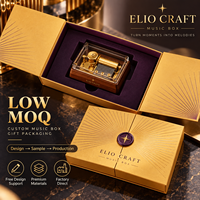Kotak Musik Eco Paired Opening Berlapis Emas dengan Hiasan Bunga dari Karton Tebal untuk Melodi Kenangan