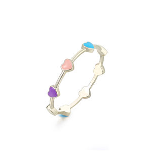 Bracelet en argent blanc et or 14 carats avec fleurs en émail de couleur bonbon pour bébé fille nouveau-né, nouveaux designs personnalisés de bijoux JingJing en gros - Product Image 2
