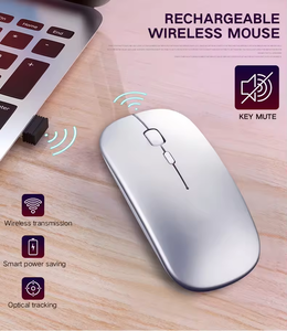 2.4ghz Rechargeable Led Optical <b>Wireless</b> Mini Usb Port <b>Mouse</b> Right-hand Orientation Waterproof Finger Stock 3 Adjustable Dpi - Product Image 4