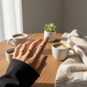 Vendita calda Trending moda donna anelli impilabili regolabile luna stella Punk gioielli con intarsio stile Casual all'ingrosso - Product Image 3