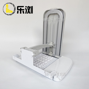 Le Liu Wall Mounted <b>Folding</b> Bath Seat 49.5x52x12.5cm Plastic Aluminum Alloy <b>Shower</b> <b>Stool</b> For Elderly And Pregnant Women - Product Image 4