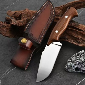 Couteau OEM en acier inoxydable avec surface miroir, manche en bois, multifonctionnel, portable, avec clip de ceinture réglable pour le camping et la découpe - Product Image 2