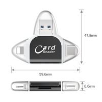 Adaptateur de caméra de Type C tendance pour Macbook multi-ports 4 en 1 lecteur de carte mémoire universel pour iPhone ordinateur portable TF lecteur de carte SD