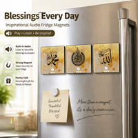Set Hadiah Islami 3PCS Magnet Kulkas Pemutar Audio Al-Quran Muslim Ramadan Idul Fitri Nikah Walima Hadiah Ucapan Terima Kasih