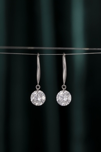 Pendientes Colgantes de Oro Rosa con Diamantes Redondos de 10K, Joyería de Moda para Mujer - Product Image 5