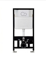 Citerne de toilette murale dissimulée moderne en PEHD à double chasse avec support en acier pour salle de bain, hôtel, WC commercial