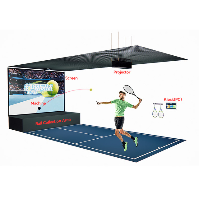 Indoor Sports Simulator Tennis Simulator Interactive Sport Machine with Monitor