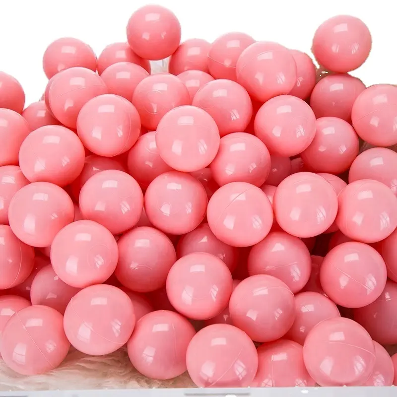 Penjualan Laris Bola Plastik Bola Pit 5.5Cm 7Cm 8Cm Macaron Bola Laut Warna Pink