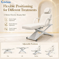 Table de massage électrique 3 moteurs réglable pour esthéticienne, lit de spa et salon de beauté