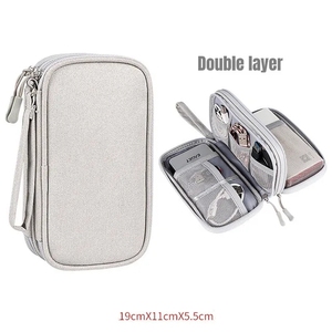 Travel Organizer <b>Bag</b> Cable Storage Organizers Pouch Carry Case Portable Waterproof Double Layers Storage <b>Bags</b> for Cable Cord - Product Image 1