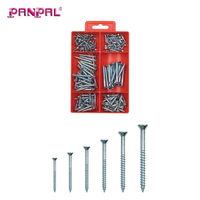 Assortiment de vis à bois, 185 pièces, vis Phillips à tête fraisée plaquées zinc, tailles assorties avec boîte de rangement, outils à main, quincaillerie
