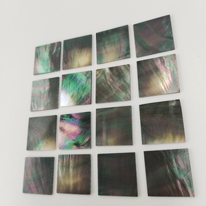 Cao đánh bóng cắt phẳng màu đen mẹ của vỏ ngọc trai 30*30*1.5mm tấm vuông khoảng trống chip Inlay đồ trang sức - Product Image 5