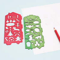 Pochoir de dessin en plastique Halloween de forme et de couleur personnalisées, gabarit réutilisable, règle 15 cm x 6 cm, épaisseur 2 mm pour les loisirs créatifs des enfants