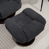 Fauteuil inclinable européen moderne, tissu en microfibre, structure en bois - Fauteuil inclinable pivotant de détente avec repose-pieds