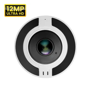 Ultra HD 12MP Surveillance Poe Fisheye Lens Camera 360 Panoramic Night Vision Outdoor Waterproof Cctv Fisheye Poe Camera