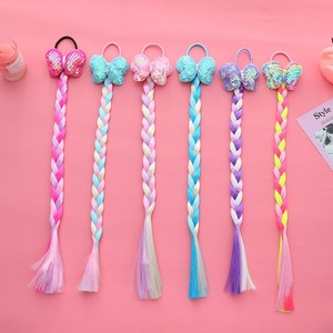 <span class=keywords><strong>Parrucche</strong></span> per Bambini, Accessori per Capelli con Trecce, Fasce per Capelli con Farfalle Paillettate, Elastici per Capelli, <span class=keywords><strong>Parrucche</strong></span> Intrecciate Colorate per Ragazze - Product Image 1