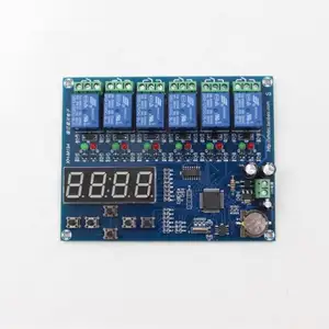 SeekEC-módulo de control de relé de tiempo de XH-M194, módulo de sincronización múltiple, panel de control de tiempo de relé de 5 CANALES