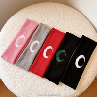 Joli Bandeau Réutilisable en Coton Tricoté Flanelle Motif Croissant de Lune, Doux et Hypoallergénique, Idéal pour les Cheveux, Cadeau Parfait pour Petite Amie/Amies au Quotidien