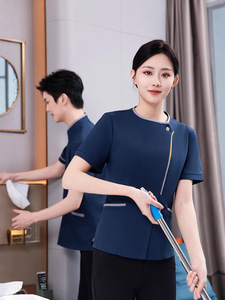 Tenue d'uniforme professionnelle <span class=keywords><strong>pour</strong></span> femme à col rond et manches courtes, idéale <span class=keywords><strong>pour</strong></span> le personnel hospitalier, l'hôtellerie, le spa, le personnel de nettoyage, les professionnels de la santé et le personnel de restaurant, incluant un haut de travail, un ensemble de blouses et une <span class=keywords><strong>blouse</strong></span> médicale. - Product Image 3