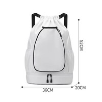 Sac à dos de fitness à cordon de serrage pour le badminton, en polyester, grande capacité, pour l'extérieur, avec plusieurs compartiments, sac de basketball