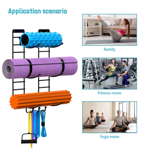 מתכת קיר רכוב 3-שכבות יוגה מחצלת אחסון כושר ציוד תצוגה מתלה - Product Image 2