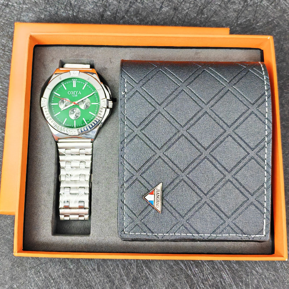 Pulsera Relojes Y Carteras OMYA Moda Hombres Reloj Cartera Set Con