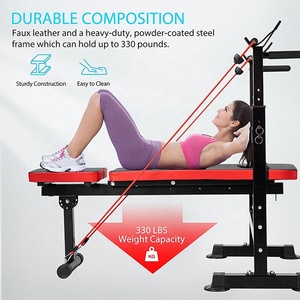 Banco de pesas multifunción plegable, diseño plano y ajustable para gimnasio y uso doméstico - Product Image 4