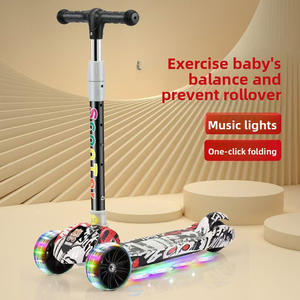 Manufacturer Direct Supply Children Pedal Scooter 3 <b>Wheel</b> Foldable Built In Music Lights <b>Plastic</b> For Ages 3 Plus - Product Image 6