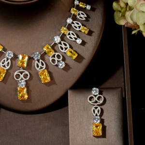 Новейшие Модные Ювелирные наборы для женщин, большие квадратные серьги с фианитом - Product Image 3