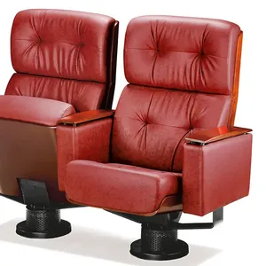 Asientos Ergonómicos para Salas de Conferencias, Sillas Fijas para Auditorios, Muebles para Salas de Capacitación Educativa, Muebles Duraderos de Cuero para Teatros - Product Image 1