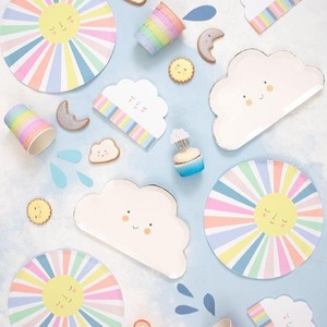 Décorations personnalisées en gros pour fête d'anniversaire d'enfant sur le thème de la crème glacée arc-en-ciel, fournitures pour événements, ensemble de vaisselle - Product Image 6