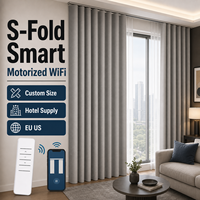Rideaux occultants en tissu S-Fold sur mesure motorisés intelligents Wi-Fi en gros pour hôtels, salons, chambres – Fournisseur pour les marchés UE et US