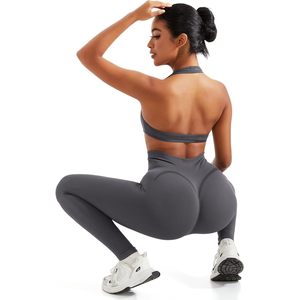 FOXA Smile <b>Butt</b> <b>Lifting</b> Workout <b>Leggings</b> High Waisted Seamless Compression Yoga Pants Women's Gray - Product Image 3